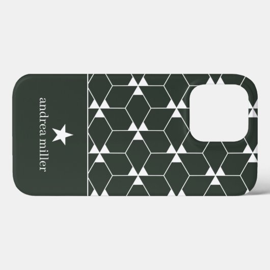 Modern geometrisch patroon met stermonogram Case-Mate iPhone case (Achterkant (horizontaal))
