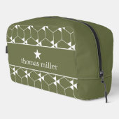 Modern geometrisch patroon met stermonogram toilettasje (Rechterhoek)