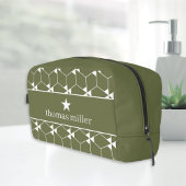Modern geometrisch patroon met stermonogram toilettasje