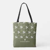 Modern geometrisch patroon met stermonogram tote bag (Achterkant)