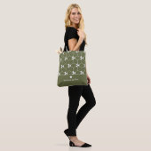 Modern geometrisch patroon met stermonogram tote bag (Op model)