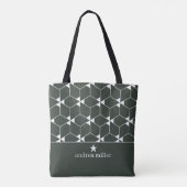 Modern geometrisch patroon met stermonogram tote bag (Achterkant)
