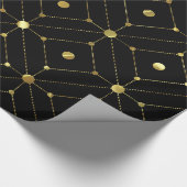 modern geometrisch patroon met zwart en goud cadeaupapier (Hoek)