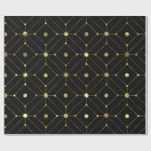 modern geometrisch patroon met zwart en goud cadeaupapier (Vlak)