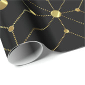 modern geometrisch patroon met zwart en goud cadeaupapier (Rol Hoek)
