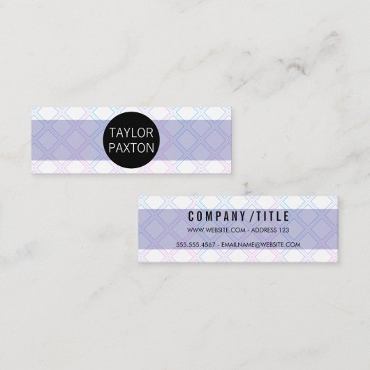 Modern geometrisch patroon mini visitekaartje (Voorkant / Achterkant)