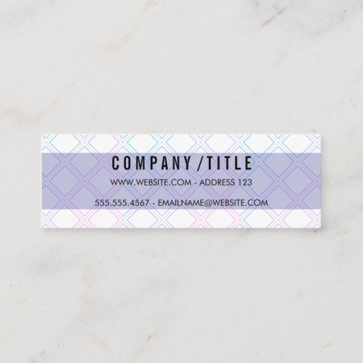 Modern Geometrisch Patroon Mini Visitekaartje (Achterkant)