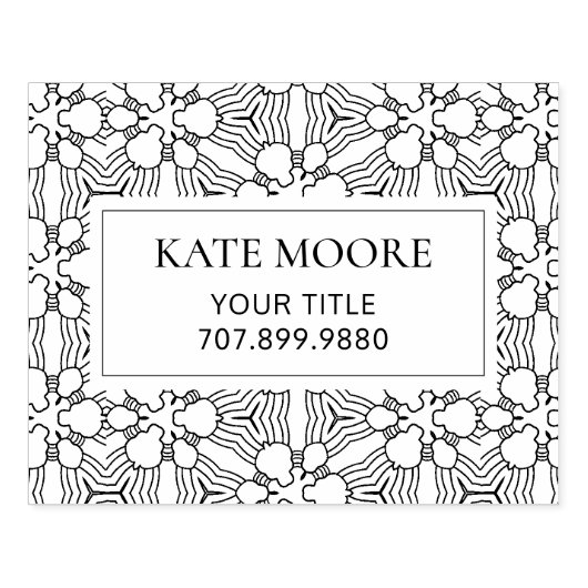 Modern geometrisch patroon monogram rubberstempel (Afrduk)