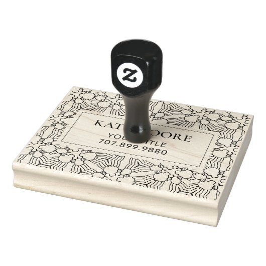 Modern geometrisch patroon monogram rubberstempel (Stempel)