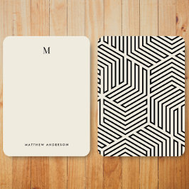 Modern Geometrisch Patroon Monogram Stationery Notitiekaartje