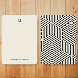Modern Geometrisch Patroon Monogram Stationery Notitiekaartje