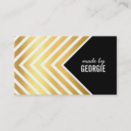MODERN GEOMETRISCH PATROON pijl zwart wit goud Visitekaartje
