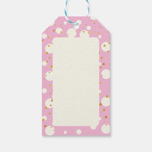 Modern Geometrisch Patroon Roze Kerstmis Cadeaulabel (Achterkant)