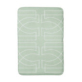 Modern Geometrisch Patroon Saliegroen Badmat (Voorkant Verticaal)