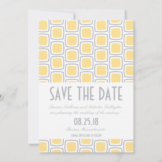 Modern geometrisch patroon slaat de datum op save the date (Voorkant)