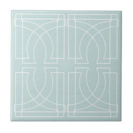 Modern Geometrisch Patroon Stofblauw Tegeltje