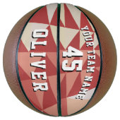 Modern Geometrisch Patroon Team Naam Nummer Basketbal (Verticaal)