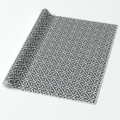 Modern geometrisch patroon van zwarte en witte gri cadeaupapier (Uitgerold)