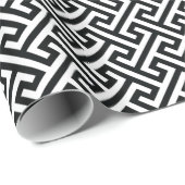 Modern geometrisch patroon van zwarte en witte gri cadeaupapier (Rol Hoek)