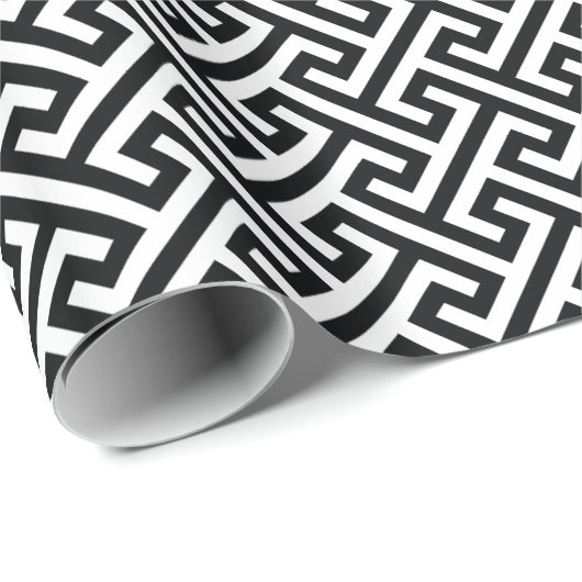 Modern geometrisch patroon van zwarte en witte gri cadeaupapier (Rol Hoek)