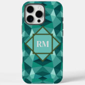 Modern Geometrisch Polygon Blauwgroen Turquoise Mo Case-Mate iPhone Case (Achterkant)