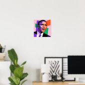 Modern geometrisch portret van Barack Obama Poster (Thuiskantoor)