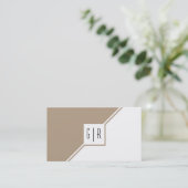 modern geometrisch profiel van het zwart-wit monog visitekaartje (Staand voorkant)