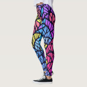 Modern geometrisch regenboog Glas in lood Leggings (Links)