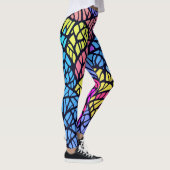 Modern geometrisch regenboog Glas in lood Leggings (Rechts)