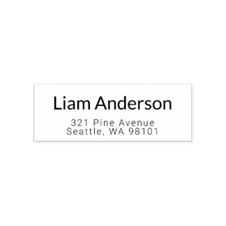 Modern geometrisch retouradres en naam  zelfinktende stempel