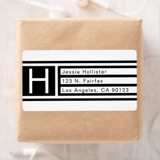 Modern geometrisch retouradres etiket (Insitu)