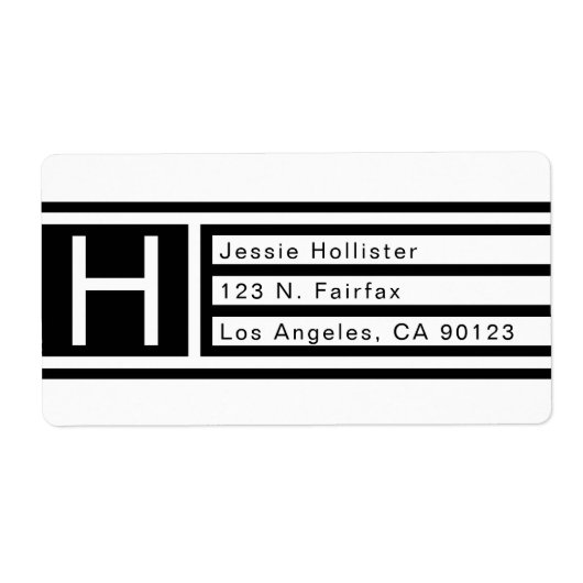 Modern geometrisch retouradres etiket (Voorkant)