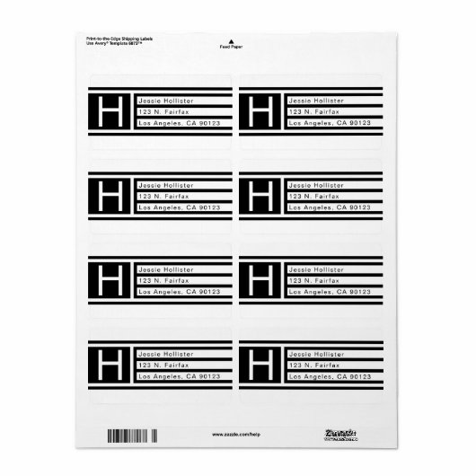 Modern geometrisch retouradres etiket (Full Sheet)