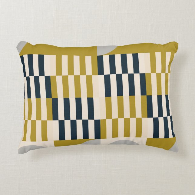 Modern geometrisch, retro Scandinavisch patroon Accent Kussen (Voorkant)