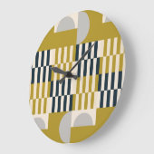 Modern geometrisch, retro Scandinavisch patroon Grote Klok (Hoek)