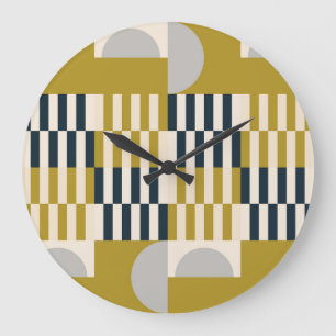 Modern geometrisch, retro Scandinavisch patroon Grote Klok