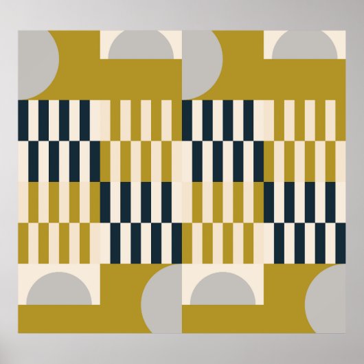 Modern geometrisch, retro Scandinavisch patroon Poster (Voorkant)
