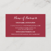 Modern geometrisch rood en zwart interieur visitekaartje (Achterkant)