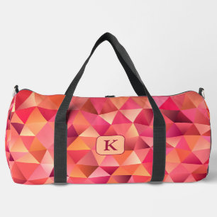 Modern Geometrisch Rood Sinaasappel Roze Monogram Plunjezak