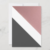 Modern Geometrisch Roos Gold en Charcoal Gray Wedd Kaart (Achterkant)