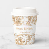 Modern geometrisch roos gouden marmeren aandenken papieren bekers (Achterkant)