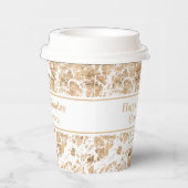 Modern geometrisch roos gouden marmeren aandenken papieren bekers (Rechts)