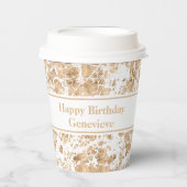 Modern geometrisch roos gouden marmeren aandenken papieren bekers (Voorkant)