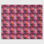 Modern geometrisch roze en zwart gepersonaliseerd  cadeaupapier (Vlak)