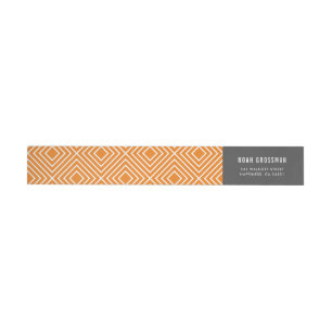 MODERN GEOMETRISCH ruitpatroon koel grijs sinaasap