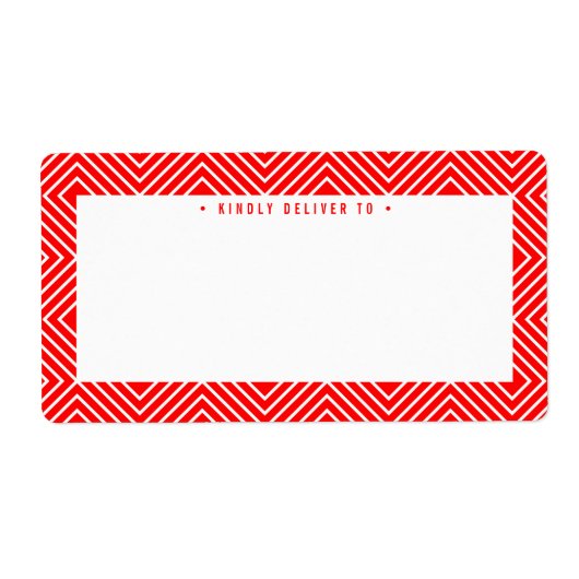 MODERN GEOMETRISCH ruitpatroon trendy vet rood Etiket (Voorkant)