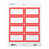 MODERN GEOMETRISCH ruitpatroon trendy vet rood Etiket (Full Sheet)
