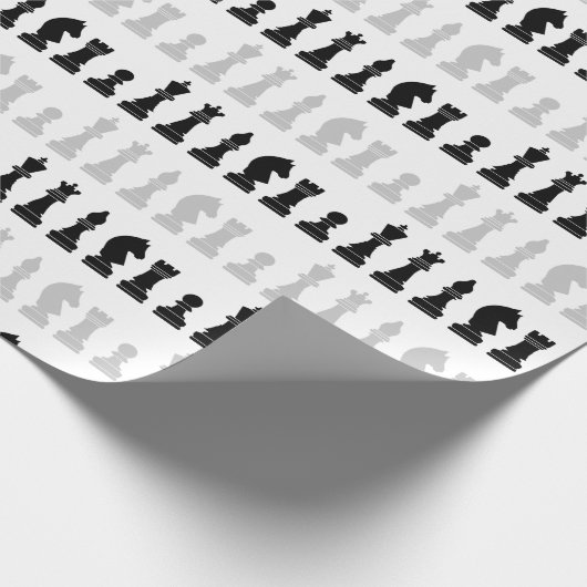 Modern geometrisch schaakstuk spelpatroon cadeaupapier (Hoek)