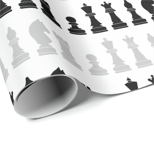 Modern geometrisch schaakstuk spelpatroon cadeaupapier (Rol Hoek)