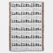 Modern geometrisch schaakstuk spelpatroon deken (Voorkant Verticaal)